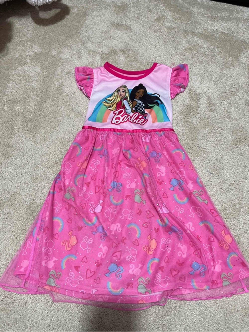 Barbie Pink Rainbow Graphic Dress